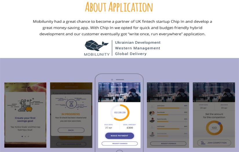 Chip In: Hybrid Mobile Development of Save Up Money App screenshot 1